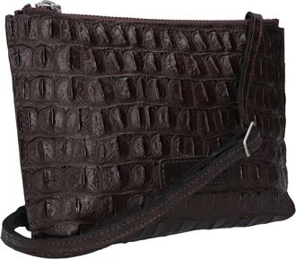 Shabbies Amsterdam Tassen, Dames, Bruin, ONE Size, Leer, Festival Crossbody Printed Leather