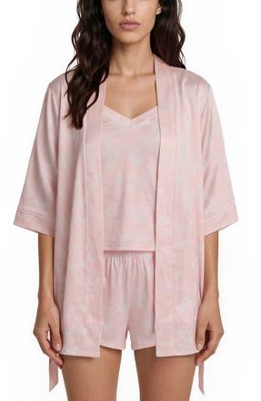 Flora Nikrooz Martha Short Pajamas & Robe Set in Pink at Nordstrom, Size X-Small