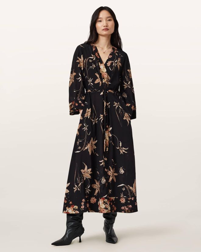 Viscose Diana Floral Wrap Dress, Size: UK 16/US 12