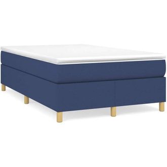 vidaXL Cama Box Spring Con Colch&oacute;n Tela Azul 120x190 Cm Vidaxl