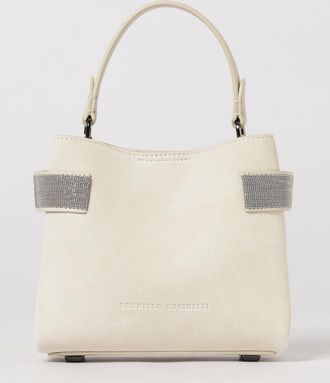 Brunello Cucinelli Borsa a mano in suede con dettaglio Monile Brunello Cucinelli