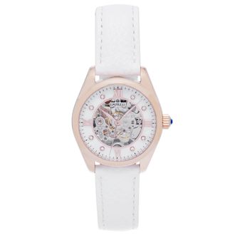 Empress Magnolia Automatic MOP Skeleton Dial Stainless Steel Bracelet Watch