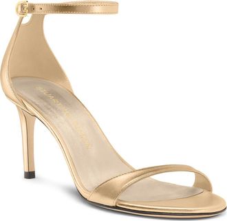 Stuart Weitzman Nudist II 75 Sandal in Golden at Nordstrom, Size 6.5