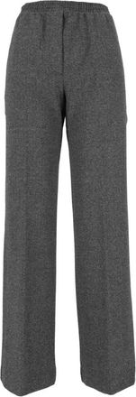 Max Mara Wkdeditta Wijde Broek - Dames - Broeken - Grijs - Maat: 2XL Katoen