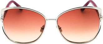 Tom Ford Womens Tom Ford Marta Shiny Palladium Silver Sunglasses - Size: ONE size