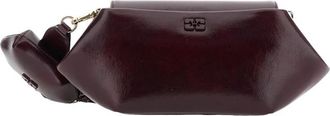 Ganni Schoudertas met magneetsluiting - Dames - Schoudertassen - Rood - ONE Size - Leer - Tassen