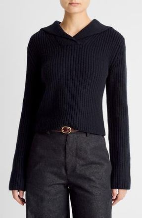 Vince Rib Wool & Cashmere Sailor Collar Sweater in Coastal at Nordstrom Rack, Size Medium