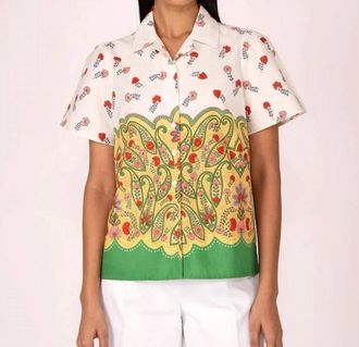 Banjanan Womens Iona Shirt In Paisley Ming