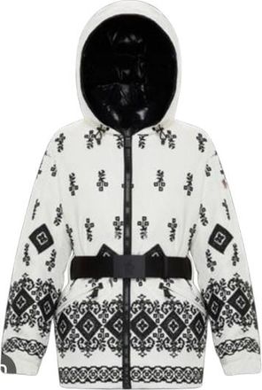 Moncler White Embroidered Gardena Ski Jacket Size S