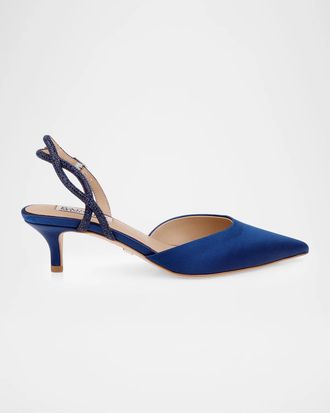 Badgley Mischka Yulianna 45MM Satin Slingback Pumps