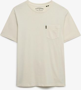 Superdry Rundhalsshirt SUPERDRY CLASSIC ESSENTIAL POCKET TEE, Herren, Gr. XXL, rainy day grau, Single Jersey, Obermaterial: 100% Baumwolle, unifarben, relaxed 