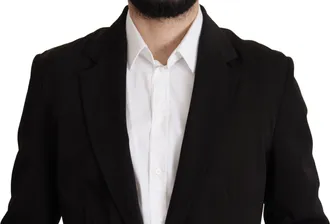 Dolce & Gabbana Mens Black Wool Single Breasted Coat Blazer Virgin Elastane Clothing