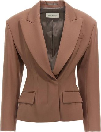 Dries Van Noten Dames, Jassen, Bruin, Maat: XS Wol