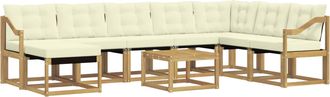 vidaXL Conjunto De Sof&aacute;s De Exterior 9 Uds. Blanco Y Crema Vidaxl