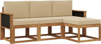 vidaXL Conjunto De Sof&aacute;s De Exterior 4 Uds. Natural Vidaxl