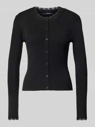 Vero Moda Slim Fit Strickjacke aus Viskose-Mix Modell WONDER in Black, Gr&ouml;&szlig;e XL