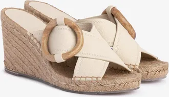Pedro Garcia Wegde slide jute sandal in white leather | Orys | Spring Summer 26 | PEDRO GARCIA