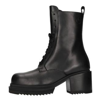 Pinko Pinko, Schoenen, Dames, Zwart, 38 EU, Leer, Leren Veterlaarzen