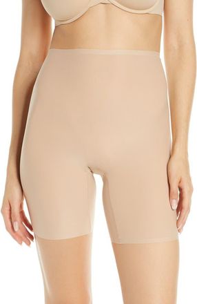Chantelle Soft Stretch Seamless High Waist Mid-Thigh Shorts in Ultra Nude at Nordstrom