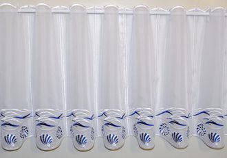 STICKEREIEN PLAUEN Scheibengardine »Muscheln« Stangendurchzug 1 Stk. tlg