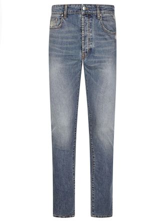 John Richmond Medium Blue Istrion Iggy Stretch Cotton Straight-Leg Jeans