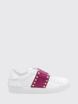 Valentino Garavani Rockstud Untitled Leather and Suede Sneakers with Iconic Studs