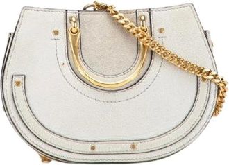Chlo&eacute; Pre-owned Shoulder Bags, female, Gray, Size: ONE SIZE Pre-owned Pixie Leather Suede 2way Bag