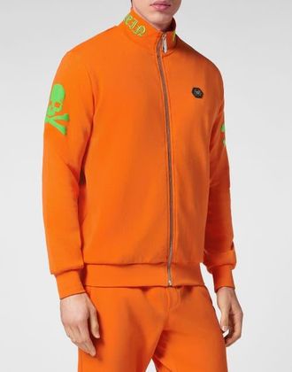 Philipp Plein Jogging Top Skull&Amp;Bones Men in Orangefluo at Nordstrom, Size X-Small