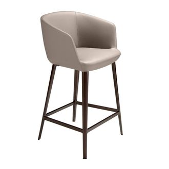 Angel Cerd&aacute; Taupe Grey Leatherette Stool 56x53x91 cm, Brown Steel | Size: 56 x 53 x 91 cm
