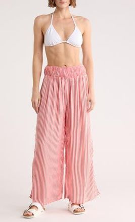 Nordstrom Rack Printed Flowy Pants in Coral Faded Stripe at Nordstrom Rack, Size X-Small
