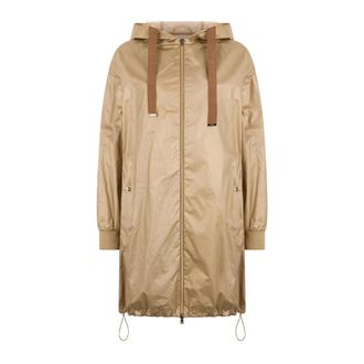 Herno Parkas, female, Brown, Size: M Lightweight Cotton Parka Coat