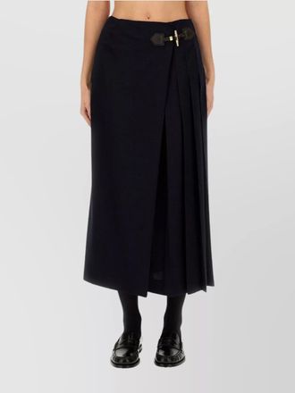 Moschino high waist pleated midi skirt toggle