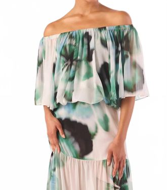 Misa Dylan Chiffon Top In Verdant Anemone
