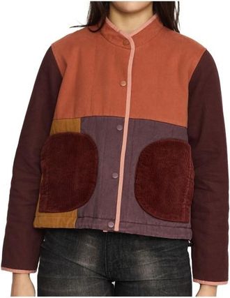 Selfhood Quilted Patchwork Jacket Freizeitjacke f&uuml;r Damen | rot