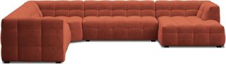 BLOOMINGLOFT Grosses Panorama Ecksofa Vesta mit Samtbezug Coral