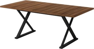 STILVORA Tavolo Da Pranzo Per 6 A 8 Persone In Mdf Con Gambe A X Nere E Stile Minimalista Moderno - 180&times;90&times;75 Cm, Noce