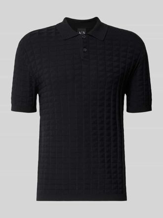 A|X Armani Exchange Regular Fit Poloshirt aus Viskose-Mix Modell Maglia in Marine, Gr&ouml;&szlig;e XXL