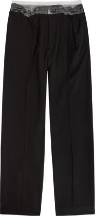 Maison Margiela Tape-effect Straight-leg Wool Trousers - Black - 52 (IT52 / XL)