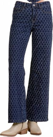 Elan Diamond Pattern Jeans In Denim