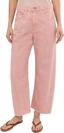 AG - Adriano Goldschmied Hattie High-Rise Crop Barrel in Sulfur Sparkling Rose Womens Jeans Sulfur Sparkling Rose : 30 26.5, Cotton/Denim