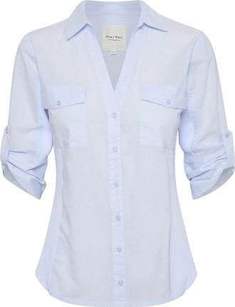 Part Two Heather Katoenen Shirt Cortniapw Sh Blouse - Dames - Overhemden - Blauw - S - Katoen - Overhemden