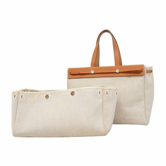 Herm&egrave;s Natural Toile H Tote Bag (Pre-Owned)