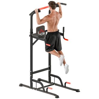 OEM M&aacute;quina De Dominadas Con Altura Ajustable Carga M&aacute;x. 120 Kg Para Entrenamiento Fitness 123x98x189-239 Cm Negro Y Rojo