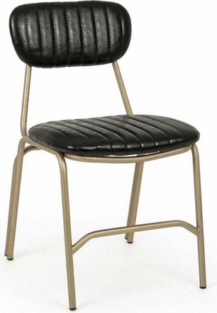 BIZZOTTO Sedia Addy con struttura in acciaio verniciato a polvere epossidica, per arredo interno 44 x 55 x h 80 cm -Nero / Confezione da 2 pezzi