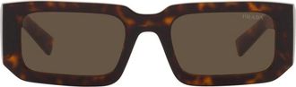 Prada Rechthoekige Acetaat Zonnebril - unisex - Zonnebrillen - Bruin - 53 MM - Accessoires