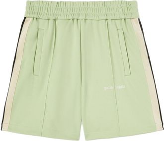Palm Angels logo track shorts - men - Polyester/Polyester - M - Green