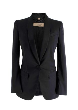 Burberry Wool Single Button Black Blazer Size XXS