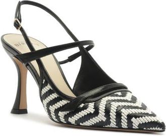 Alexandre Birman Tita Raffia Slingback Pump in Black at Nordstrom, Size 10.5