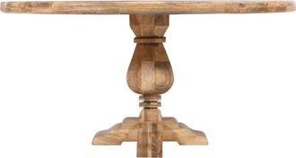 Vintahome Mesa redonda Leila &Oslash;150 cm en mango macizo acabado r&uacute;stico