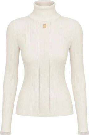 Elisabetta Franchi Dolcevita Ribbed Turtleneck - Dames - Coltruien - Geel - XS - Truien & Vesten